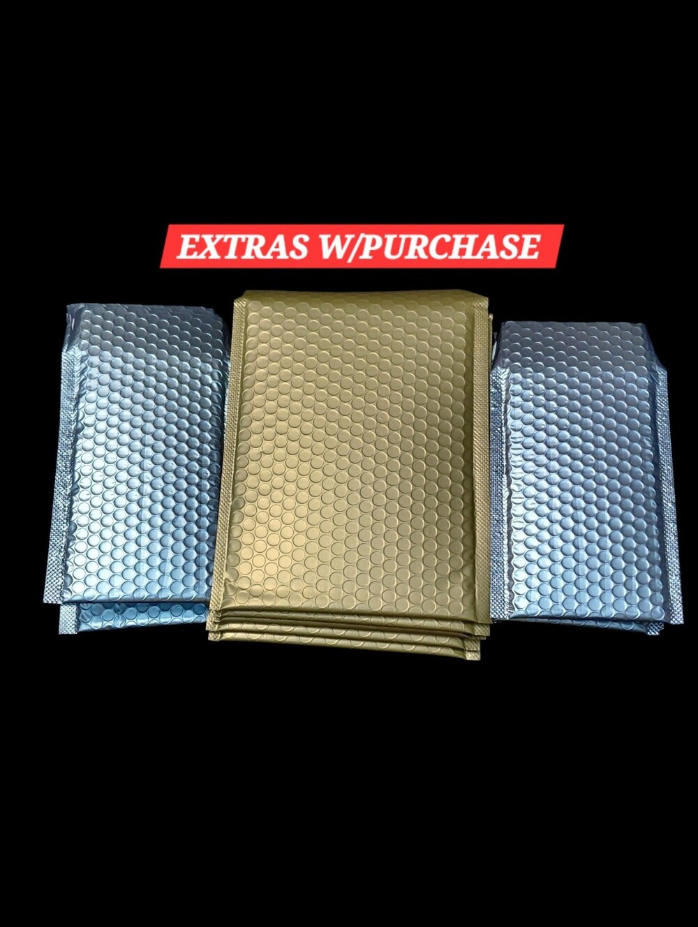15ct. Metallic Matte Bubble Mailer 6.5x10 Gold & 4x8 Ice Blue